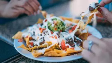 A bowl of nachos